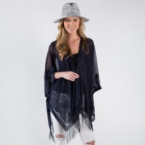 Navy Lace Kimono